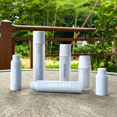 comprar PET respetuoso con el medio ambiente 15 ml 30 ml 50 ml Botella recargable sin aire Botella de bomba para mascotas Botellas reciclables de bomba sin aire Cosméticos online manufacture