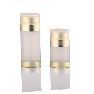 Botella sin aire de 30 ml de 60 ml de doble cámara Contenedores de plástico para cosméticos ODM Botella de cosméticos al vacío