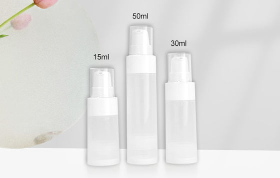 Botella de cuidado de la piel sin aire de 15 ml y 30 ml Envasado Envases vacíos semitransparentes para cuidado de la piel
