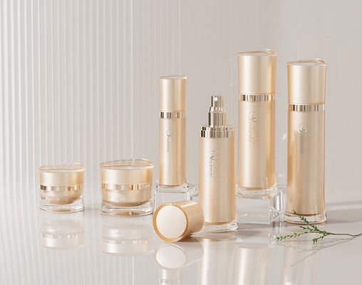 6pcs de lujo acrílico loción cosmética bomba de botella de conjunto con contenedor de crema 30ml - 120ml