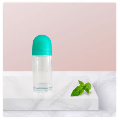 Botella de vidrio de 50 ml de rollo botella de rollo transparente para desodorantes y cosméticos