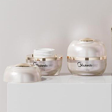 Contenedor de crema vacía acrílica personalizado 30g 50g Máscara Jar de crema de doble pared