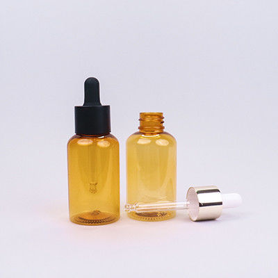 Botellas de goteador de vidrio de vidrio de color ámbar PET 60 ml para la distribución de líquidos precisos Botellas de goteador de vidrio de lujo