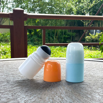 Botella de perfume con bola rodante rellenable de PP, 50 ml, contenedor de perfume con bola rodante